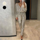 🎁Christmas Sale - 50% OFF💕Women's Sparkly V Neck Belted Jumpsuits